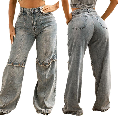 Y2k Baggy Wide Leg Jeans Women Vintage Streetwear Washed Denim Pants