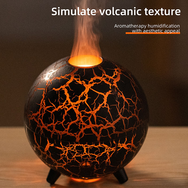 Crack Planet RGB Flame Aroma Diffuser Air Humidifier Ultrasonic Cool Mist Maker Fogger LED Essential Oil Fire LED Lamp Difusor