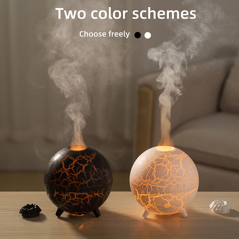 Crack Planet RGB Flame Aroma Diffuser Air Humidifier Ultrasonic Cool Mist Maker Fogger LED Essential Oil Fire LED Lamp Difusor
