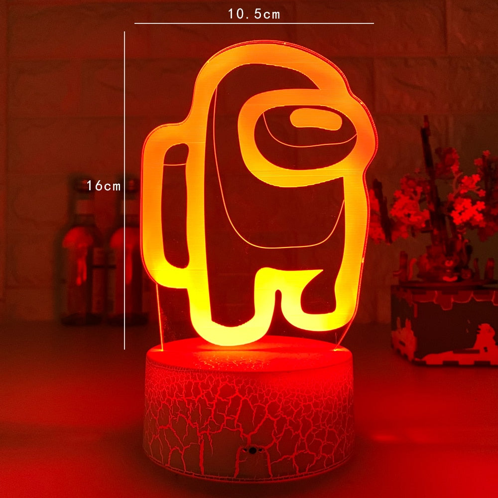New Hot Friends Game Among us LOGO 3D Illusion Desktop Lamp Coffee Table Decor LED Sensor Lights Atmosphere Bedside Night Lamps