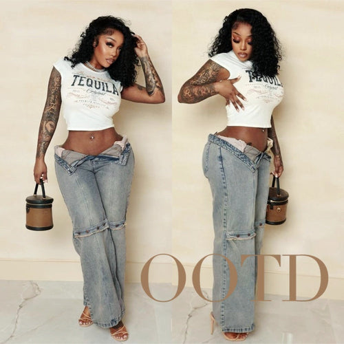 Y2k Baggy Wide Leg Jeans Women Vintage Streetwear Washed Denim Pants